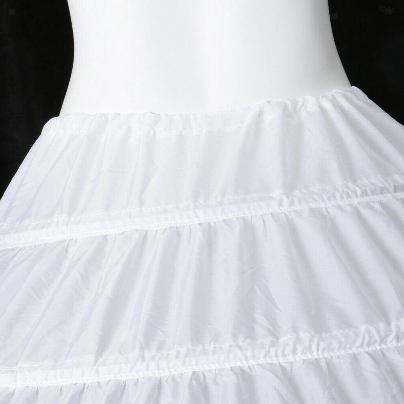White Long 6-Hoop Petticoat Extra Full Wedding Prom Ball Crinoline Underskirt