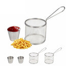 1X(2Pcs Of Set Mini Round Fries Basket Oil Strainer French Fries Chef Kitch