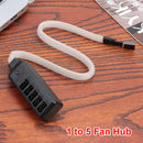 1 to 5 Multi Way Fan HUB 4Pin RGB Cooler Splitter Adapter for Desktop PC Case