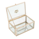 Vanity Makeup Storage Rectangle Boxes Flowers Holder with Lid for Trinket Ring