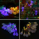 30 LED Solar Power Water Drop String Light Garden Patio Yard Landscape Lamp