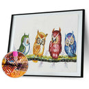 Four Birds 5D DIY Full Round Diamond Painting Cross Stitch Embroidery Kit