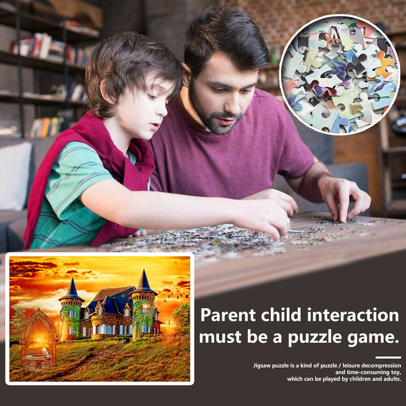1000pcs DIY Castle Scenery Paper Puzzles for Parent-child Interactive Game
