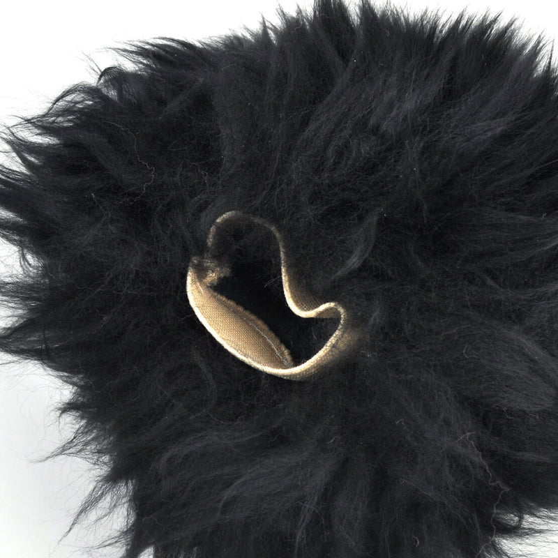 3 Black Wool Plush Warm Car Steering Wheel Cover Handbrake Gear Cover Cap Winter
