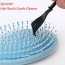 2Pcs Hair Brush Comb Cleaner Remover Soft Hair Drop  Cleaning Tool ES