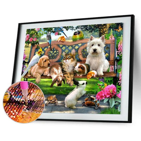 40x30cm Animal Garden DIY 5D Diamond Painting Cross Stitch Needlework Craft