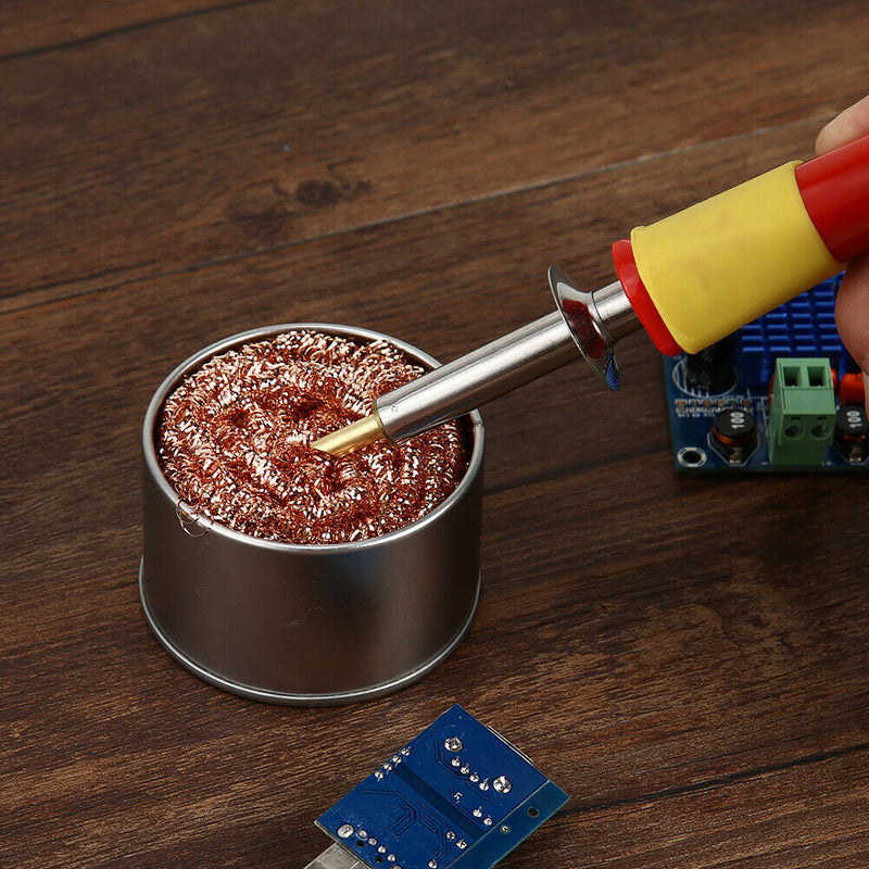 2pcs 599B Soldering Sponges Solder Iron Tip Cleaner Metal Wire with Stand  A