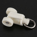 Plastic White Rail Curtain Rollers 12mm Diameter Wheel 40 pcs