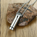 Stainless Steel Cylinder Tube Urn Ash Memorial Keepsake Chain Necklace
