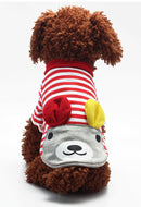 Pet Puppy Small Striped Dog Cat Vest T-Shirt Summer Apparel Clothes Red XS