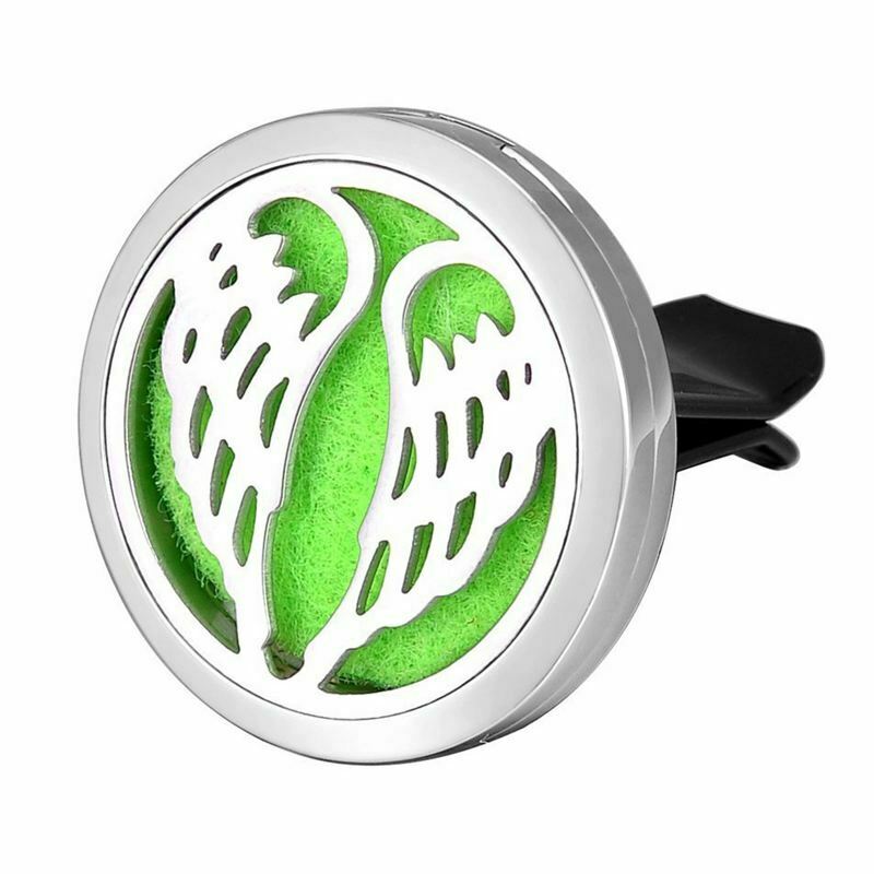 Car Air Freshener Aromatherapy Essential Oil Diffuser - Angel Wings Stainle R7C2