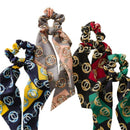 Beach Style Round Printed Ribbon Large Intestine Circle Hair Ring Women'S P