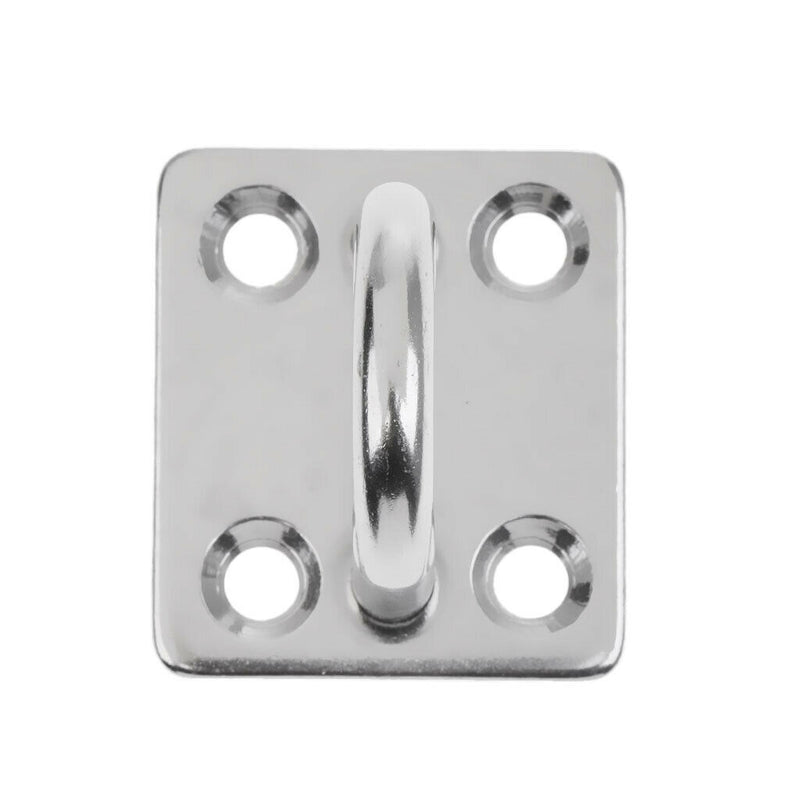 4 x 8mm Square Pad Eye Plates Ceiling Hooks Anchor Hanger Stainless Steel Staple