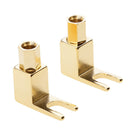 2 Pieces hi-end Banana to Spade Adapter Plug Jack / Speaker Cable