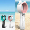 Usb Handhold Mini Cooler Fan Rechargeable Portable Leafless Fan (Black)