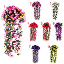 80cm Artificial Violet Silk Flower Garland Hanging Ivy Vine Home Decor White