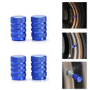 4pcs Wheel Tyre Tire Valve Stems Air Dust Cover Screw Caps Car Truck Bike Blue