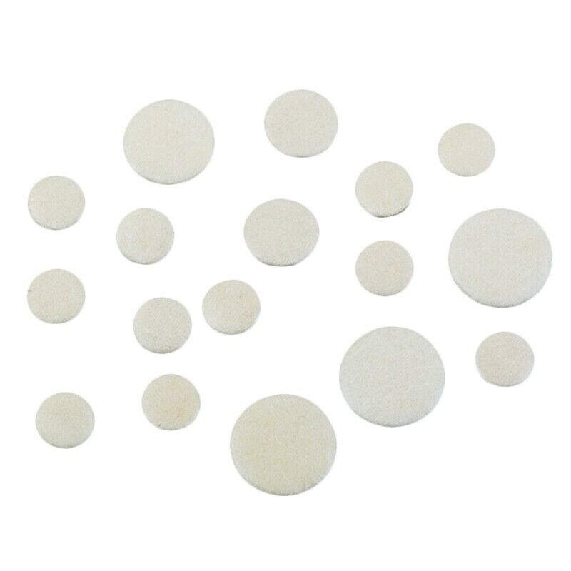 17Pcs/Set Leather Clarinet Replacement Pads 17.3mm 15.1mm 12mm 10mm White W