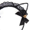 Women Lace Cat Ears Headband Bells Party Costume Fancy Dress Hair Hoop  OZA Gw