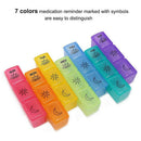 Portable 7 Day Pill Organizer Medicine Fish Oil Case with PU Leather Bag