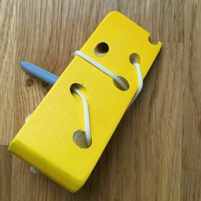 Wooden Education Baby Kindergarten Mouse Thread Cheese Plaything Early Lear I2Z9