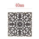 50 Bronze Tone Square Filigree Wraps Connectors 40mm Q5U4