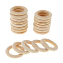 40pcs Unfinished Wooden Round Circles Rings DIY Jewelry Crafts