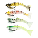 Fishing Bait Artificial Multi-section Soft Shrimp Lure Crank Hook Simulation Jig