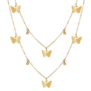 Butterfly Choker Necklace Women Double Layer Pendant Clavicle Chain Jewelry
