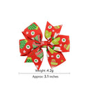 6Pcs Girl Christmas Holiday Gift Snowflake Ribbon Hair Bows Clip Girl Hairpin Gw