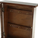 Decorative Key Rack Wooden Key Cabinet with 6 Hooks-Brown