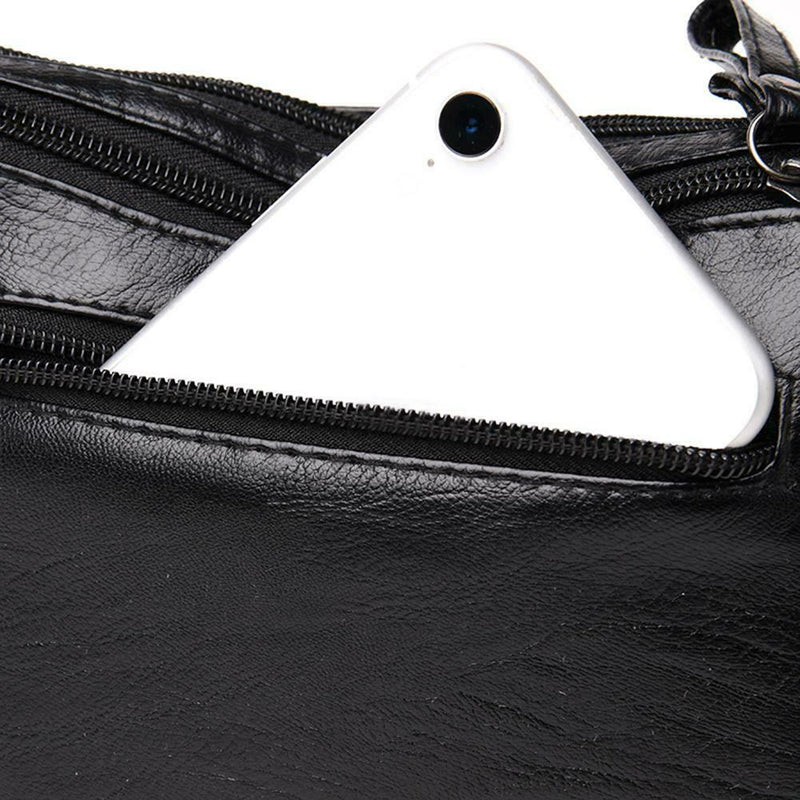 Women Shoulder Bags Leather Multi-pocket Messenger Handbag (Multicolor)