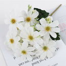 Artificial Silk  Flower Bouquet 5 Stems 10 Heads, 33cm/12.99''-White