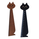 2 pcs 15 cm Wood Straight Ruler Beautiful Cat Form Ruler for Kids School (B M7D4