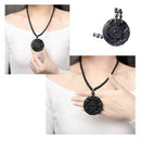 Black Obsidian Carving Wolf Yin Yang Dragon Phoenix Favor Necklace New Pend I9S2