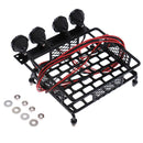 1/10 RC Car Parts Roof Rack Baggage Carrier w/ White LED Light for RC4WD TF2