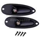 2Pc Black Metal Guitar Output Input Boat Plate Plug w/ Jack Socket for ST SQ