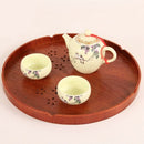 Solid Wood Round Tray Japanese Cherry Tray Home Hotel Tableware Plate Fruit