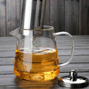 5Sizes Good Clear Borosilicate Glass Teapot With 304 Stainless Steel Infuse Z8Z4