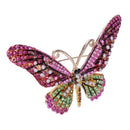 Rose Red Butterfly Brooch Mix Color Rhinestone Brooches For Women Lady Fash S3B1