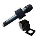 Square Cube Shaped Interview Mic Microphone Flag Station Black