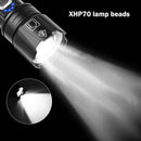 Zoom Waterproof 3000lm XHP70LED Flashlights 5 Modes Pocket Glare Flashlight