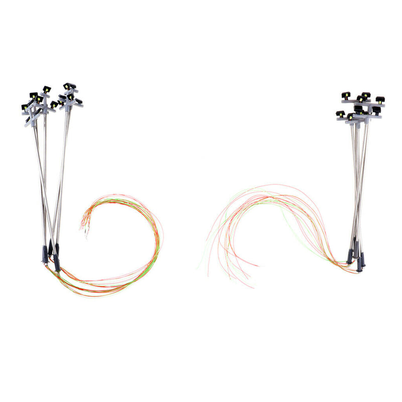 10x Building HO OO Scale Post Railway LED Street Lights