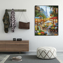 Painting By Numbers Kit DIY Street Tower Canvas Oil Picture Wall Artwork