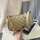 Fashion Lattice Pattern Women Handbag Chain Shoulder Underarm Bag (Khaki)