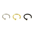 14Pcs/Set Rhinestone Nose Studs Hoop C Shape Ring Bone Bar Pin Piercing Jewelry
