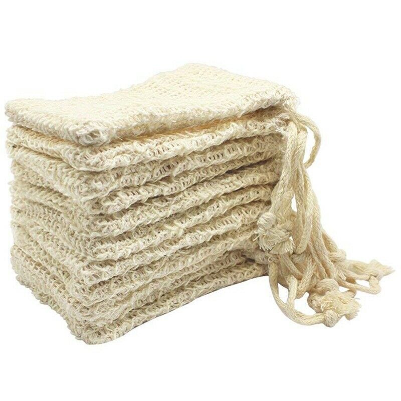30 Pack Natural Sisal Soap Bag Exfoliating Soap Saver Pouch Holder W2I1