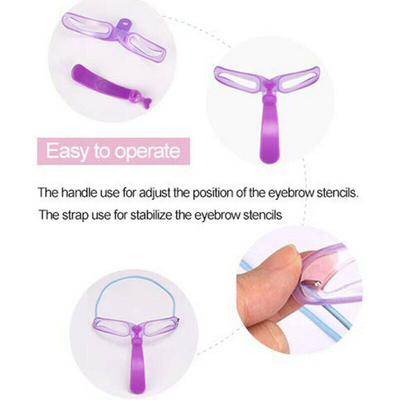 8PCS DIY Eyebrow Shaper Makeup Template Eyebrow Grooming Shaping Stencil Kit Bj