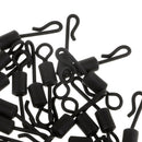 25pcs Long Body Q-Shaped Matte Black Quick Change Swivels for Carp Fishing