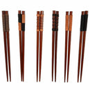 6 pair handmade Japanese natural chestnut wood chopsticks value set P1N7
